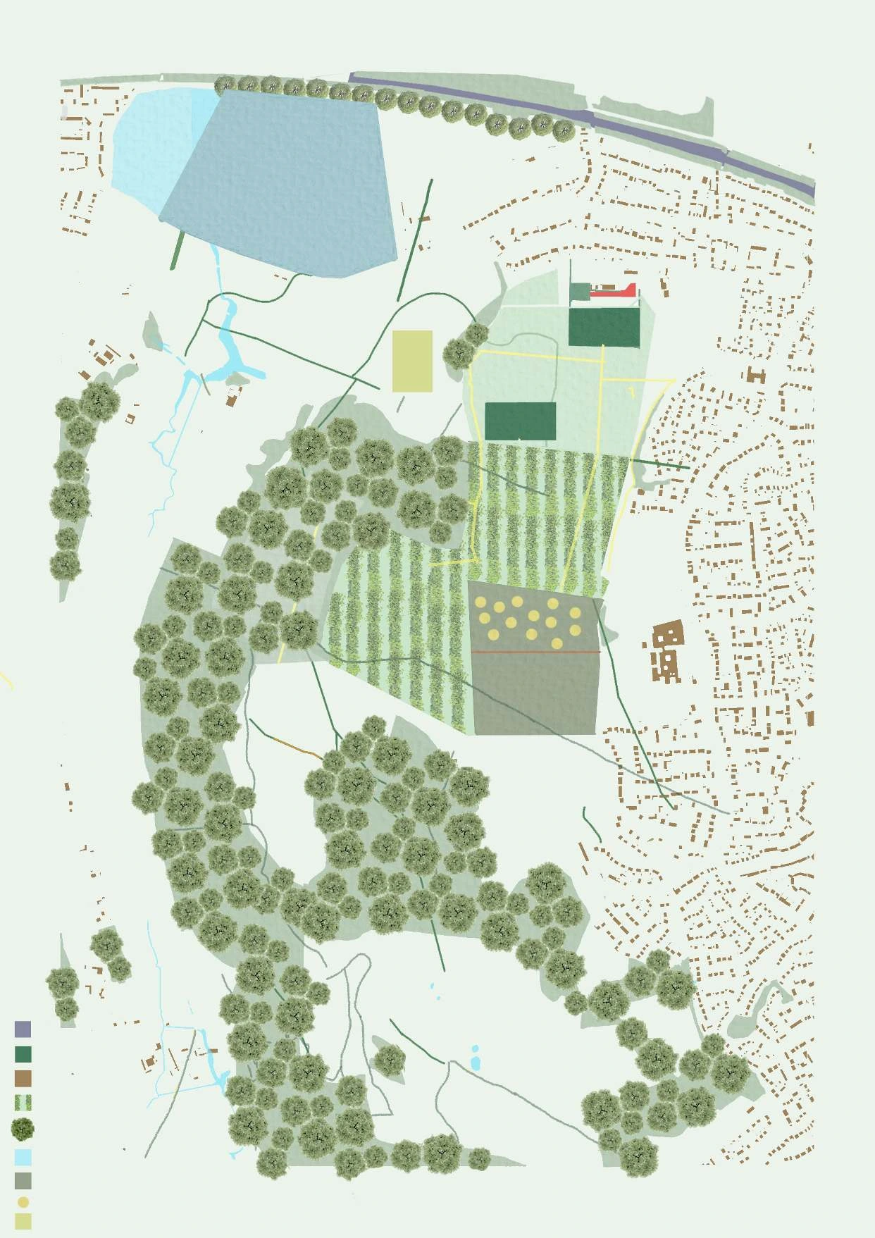 Site map locating the Community Farming Centre within the wider Reading landscape.