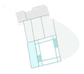Massing strategy seven: second-floor plan and shadow study.